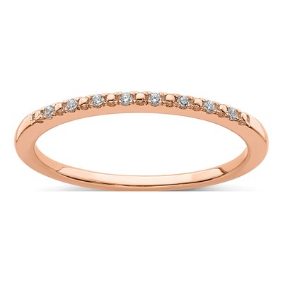 14K Rose Gold 1/20 ct tw Diamond Wedding Band