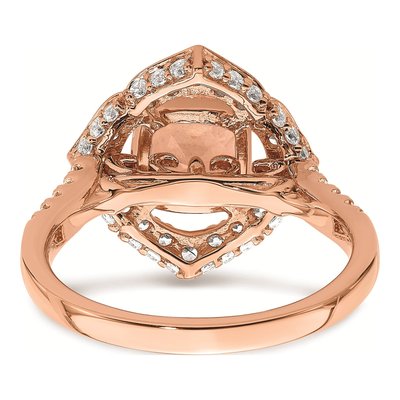 14K Rose Gold 3/4 ct tw Morganite & Diamond Halo Ring – view 5