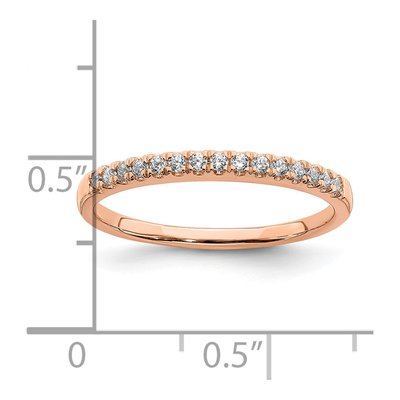 14K Rose Gold 1/8 ct tw Diamond Wedding Band – view 7