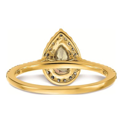 14K Yellow Gold 1/4 ct tw Mystic Fire Topaz & Diamond Halo Engagement Ring – view 5
