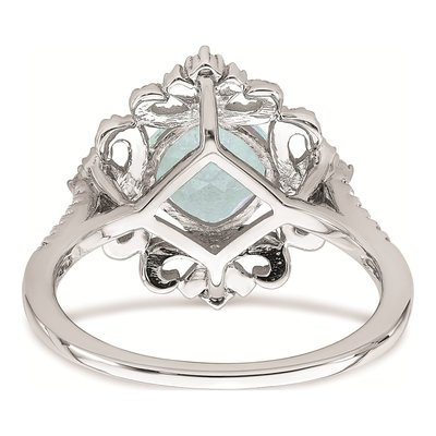 14K White Gold 1/3 ct tw Aquamarine & Diamond Engagement Ring – view 5