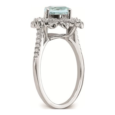 14K White Gold 1/3 ct tw Aquamarine & Diamond Engagement Ring – view 6