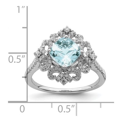 14K White Gold 1/3 ct tw Aquamarine & Diamond Engagement Ring – view 8