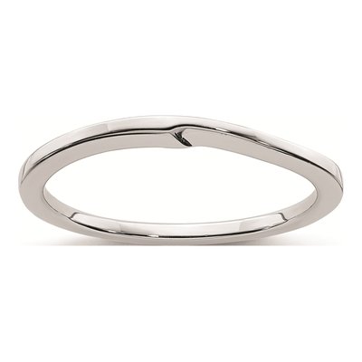 10K White Gold 1.3mm Contoured Wedding Band