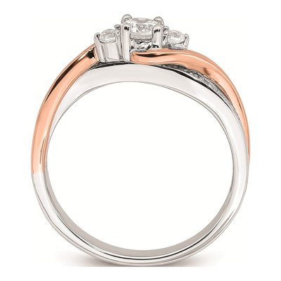 10K Two-Tone Gold Diamond Engagement Ring Semi-Mount – view 2