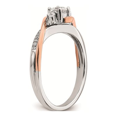10K Two-Tone Gold Diamond Engagement Ring Semi-Mount – view 6