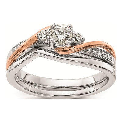 10K Two-Tone Gold Diamond Engagement Ring Semi-Mount – view 7