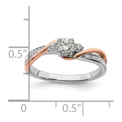 10K Two-Tone Gold Diamond Engagement Ring Semi-Mount – view 8
