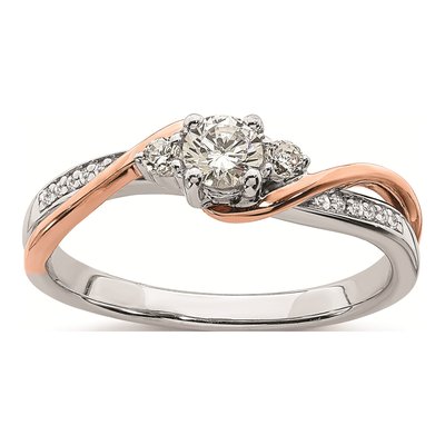 10K Two-Tone Gold Diamond Engagement Ring Semi-Mount