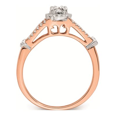 10K Rose Gold 1/3 ct tw Halo Diamond Engagement Ring – view 2