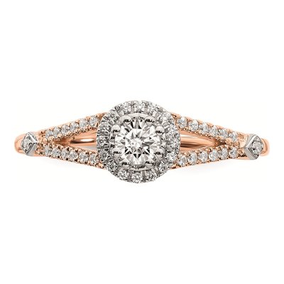 10K Rose Gold 1/3 ct tw Halo Diamond Engagement Ring – view 4