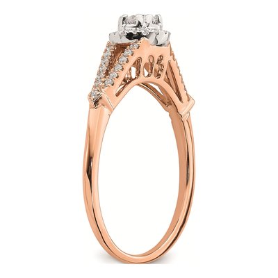 10K Rose Gold 1/3 ct tw Halo Diamond Engagement Ring – view 6