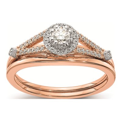 10K Rose Gold 1/3 ct tw Halo Diamond Engagement Ring – view 7