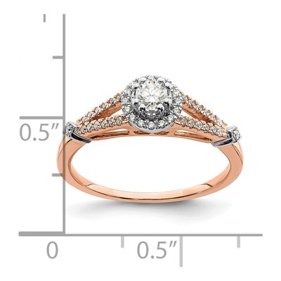 10K Rose Gold 1/3 ct tw Halo Diamond Engagement Ring – view 8