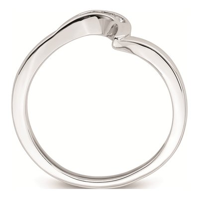 10K White Gold Diamond Contoured Wedding Band – view 2