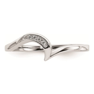 10K White Gold Diamond Contoured Wedding Band – view 4