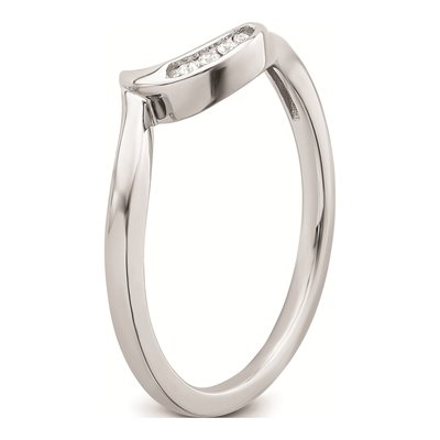 10K White Gold Diamond Contoured Wedding Band – view 6