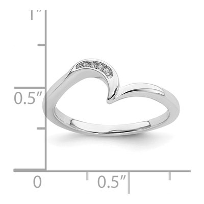 10K White Gold Diamond Contoured Wedding Band – view 7