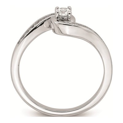 10K White Gold 1/5 ct tw Bypass Diamond Engagement Ring – view 2