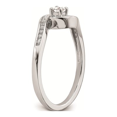 10K White Gold 1/5 ct tw Bypass Diamond Engagement Ring – view 6