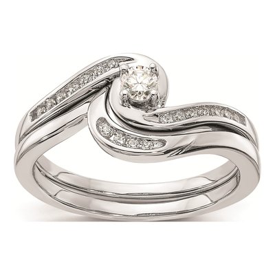 10K White Gold 1/5 ct tw Bypass Diamond Engagement Ring – view 7