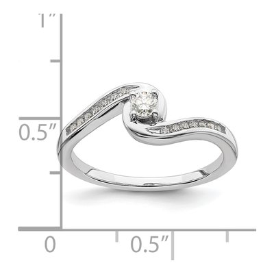 10K White Gold 1/5 ct tw Bypass Diamond Engagement Ring – view 8