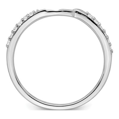 10K White Gold 1/15 ct tw Diamond Contoured Wedding Engagement Ring – view 2