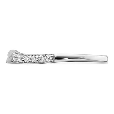 10K White Gold 1/15 ct tw Diamond Contoured Wedding Engagement Ring – view 3