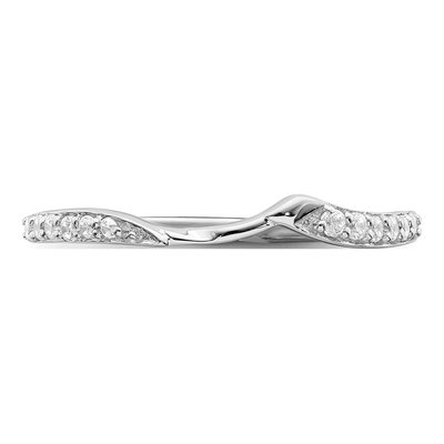 10K White Gold 1/15 ct tw Diamond Contoured Wedding Engagement Ring – view 4