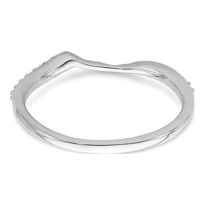 10K White Gold 1/15 ct tw Diamond Contoured Wedding Engagement Ring – view 5