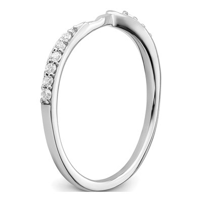 10K White Gold 1/15 ct tw Diamond Contoured Wedding Engagement Ring – view 6