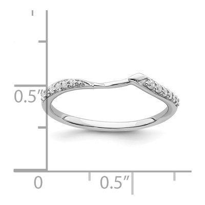 10K White Gold 1/15 ct tw Diamond Contoured Wedding Engagement Ring – view 7