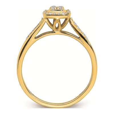 10K Yellow Gold 1/6 ct tw Diamond Halo Engagement Ring – view 2