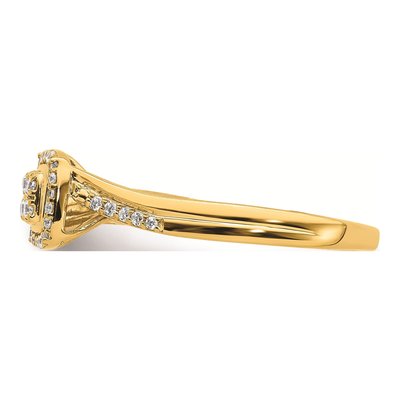 10K Yellow Gold 1/6 ct tw Diamond Halo Engagement Ring – view 3