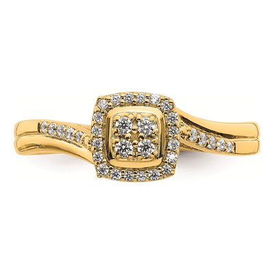 10K Yellow Gold 1/6 ct tw Diamond Halo Engagement Ring – view 4