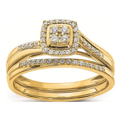 10K Yellow Gold 1/6 ct tw Diamond Halo Engagement Ring – view 6