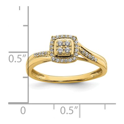 10K Yellow Gold 1/6 ct tw Diamond Halo Engagement Ring – view 7