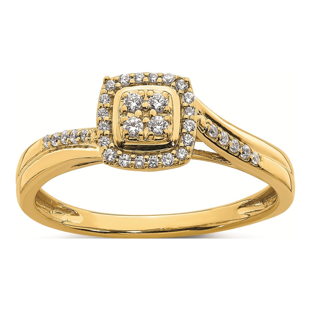 10K Yellow Gold 1/6 ct tw Diamond Halo Engagement Ring