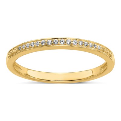 10K Yellow Gold 1/15 ct tw Lab-Grown Diamond Wedding Band