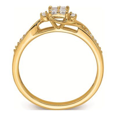 10K Yellow Gold 1/5 ct tw Diamond Bypass Engagement Ring – view 2