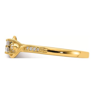10K Yellow Gold 1/5 ct tw Diamond Bypass Engagement Ring – view 3