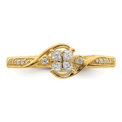 10K Yellow Gold 1/5 ct tw Diamond Bypass Engagement Ring – view 4