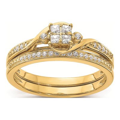 10K Yellow Gold 1/5 ct tw Diamond Bypass Engagement Ring – view 7