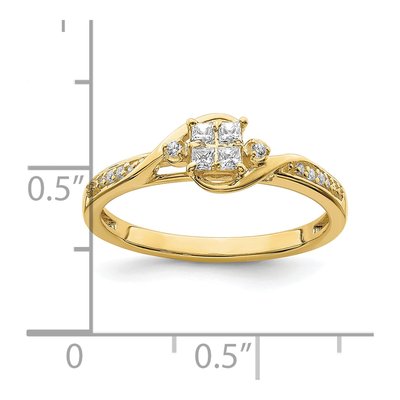 10K Yellow Gold 1/5 ct tw Diamond Bypass Engagement Ring – view 8