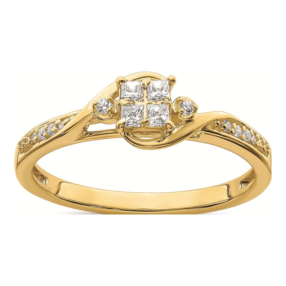 10K Yellow Gold 1/5 ct tw Diamond Bypass Engagement Ring