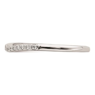 10K White Gold 1/10 ct tw Diamond Contoured Wedding Band – view 4