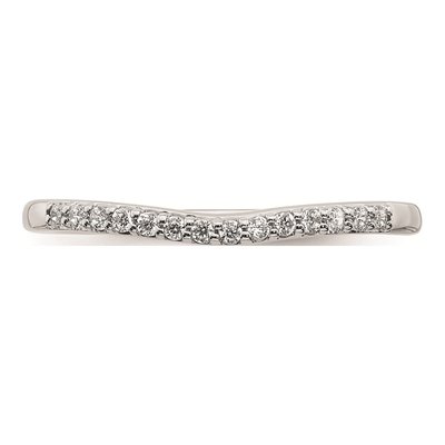 10K White Gold 1/10 ct tw Diamond Contoured Wedding Band – view 5