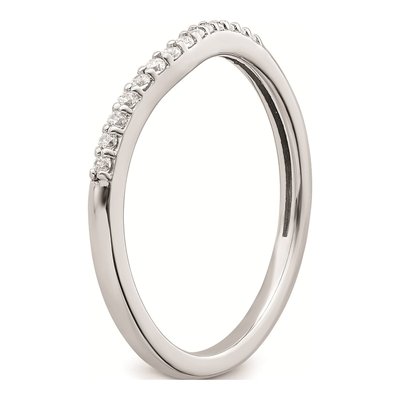 10K White Gold 1/10 ct tw Diamond Contoured Wedding Band – view 7