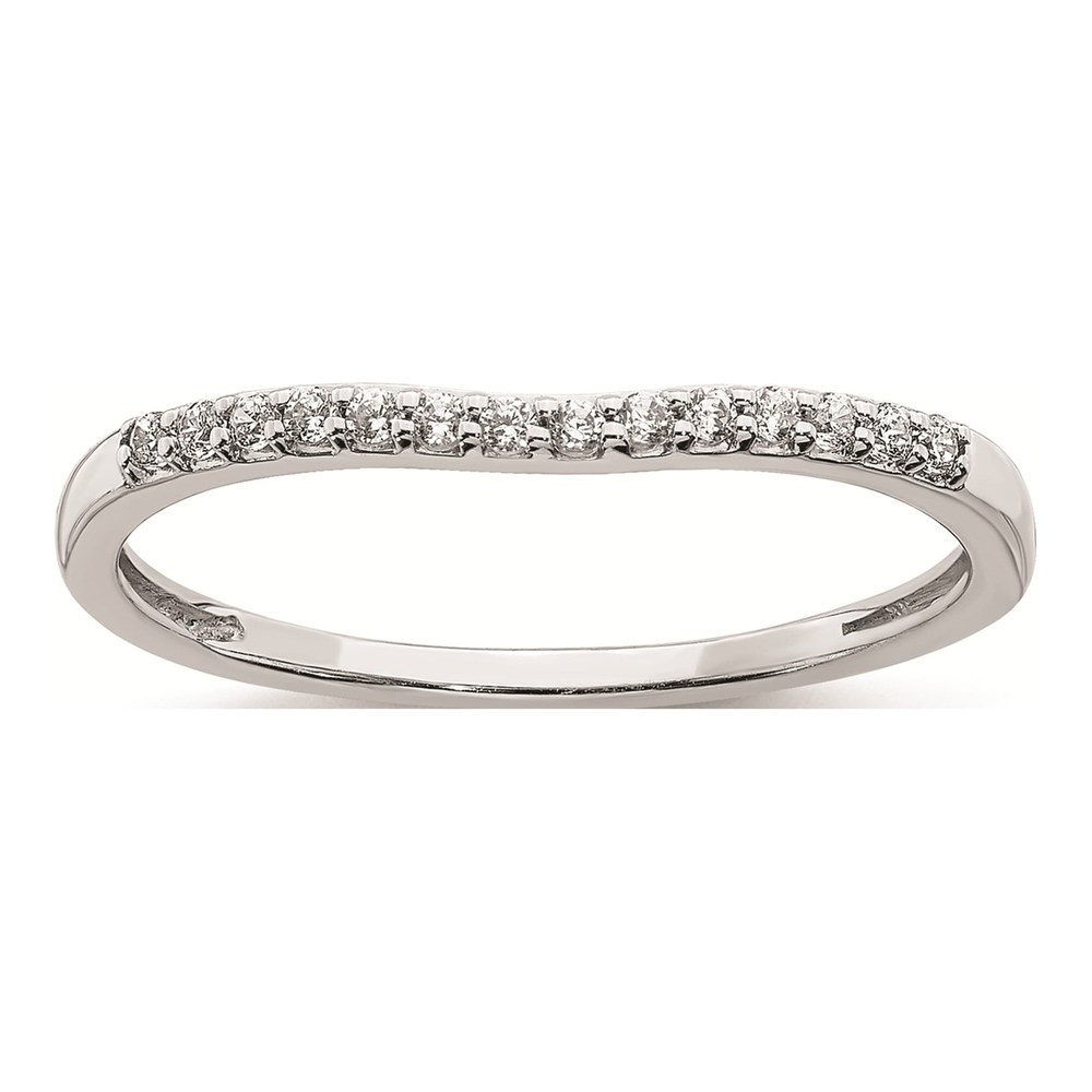 10K White Gold 1/10 ct tw Diamond Contoured Wedding Band