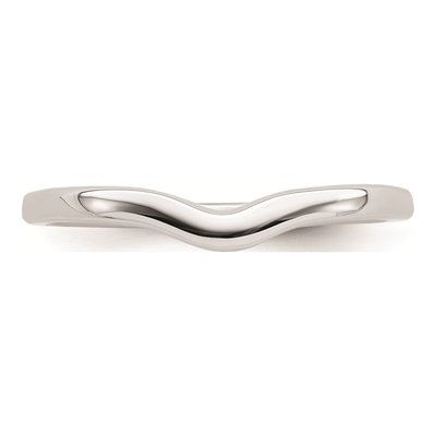 10K White Gold Contoured Wedding Engagement Ring – view 4